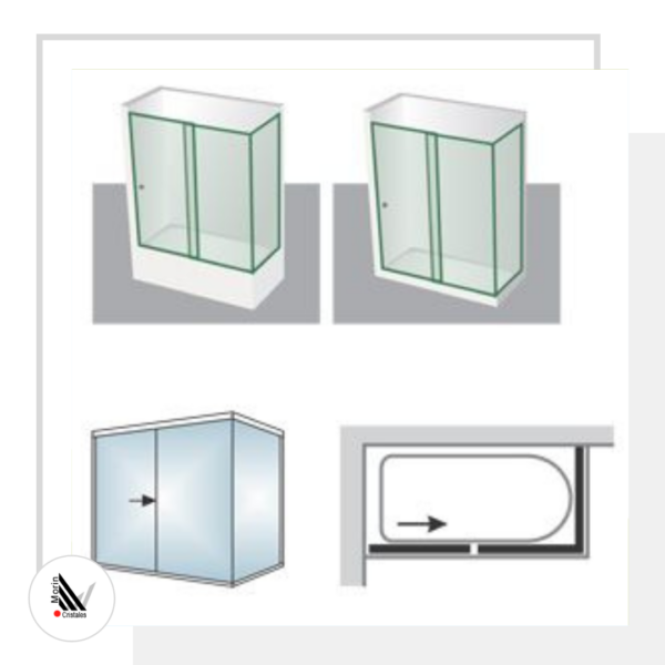 Box angular corredizo 3 hojas - Linea 5000