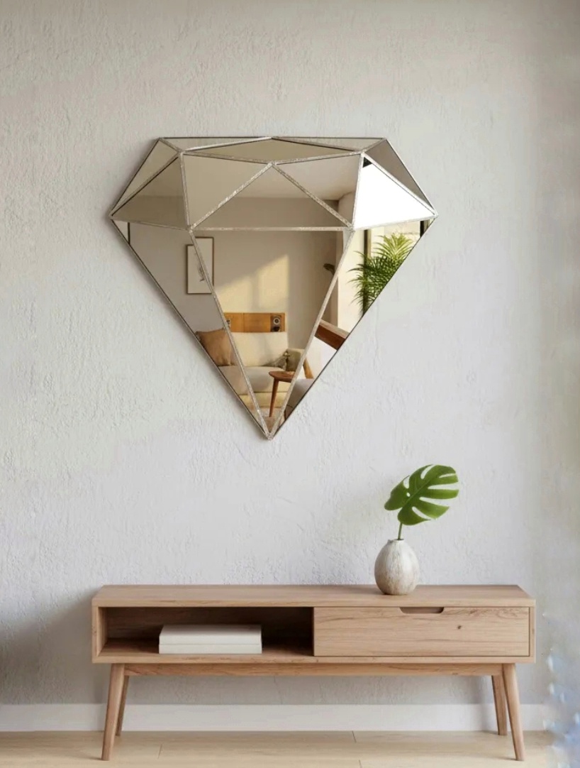 ESPEJO DIAMANTE SEMI 3D TIFFANY VITRAUX 50CMS - Imagen 2