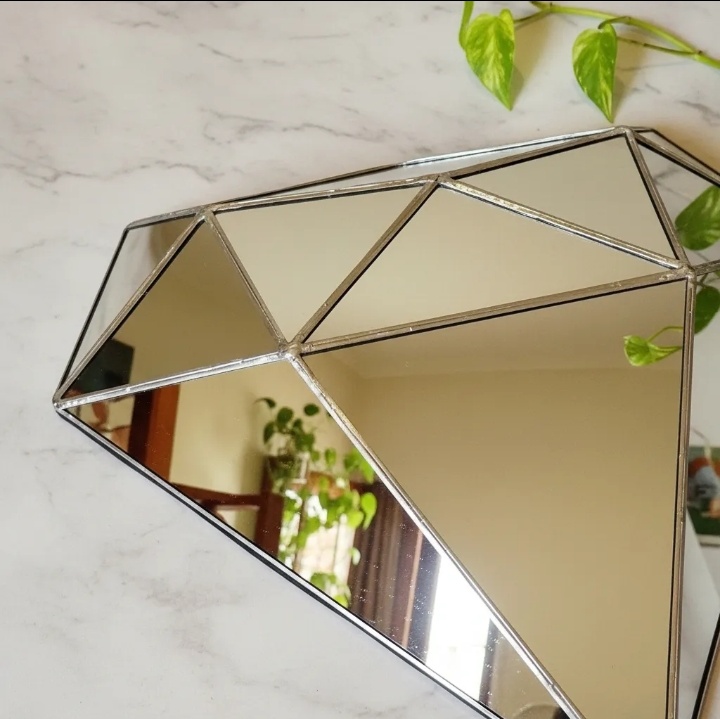 ESPEJO DIAMANTE SEMI 3D TIFFANY VITRAUX 50CMS - Imagen 3